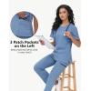 imageScrub Tops Women with 5 Pockets  Soft Stretch VNeck Nurse Shirt Scrubs AntiWrinkle Back Princess Seams Classic FitCeil