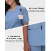 imageScrub Tops Women with 5 Pockets  Soft Stretch VNeck Nurse Shirt Scrubs AntiWrinkle Back Princess Seams Classic FitCeil