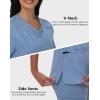 imageScrub Tops Women with 5 Pockets  Soft Stretch VNeck Nurse Shirt Scrubs AntiWrinkle Back Princess Seams Classic FitCeil