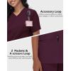 imageScrub Tops Women with 5 Pockets  Soft Stretch VNeck Nurse Shirt Scrubs AntiWrinkle Back Princess Seams Classic FitGrape Purple