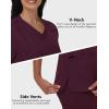 imageScrub Tops Women with 5 Pockets  Soft Stretch VNeck Nurse Shirt Scrubs AntiWrinkle Back Princess Seams Classic FitGrape Purple