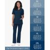 imageScrub Tops Women with 5 Pockets  Soft Stretch VNeck Nurse Shirt Scrubs AntiWrinkle Back Princess Seams Classic FitNavy