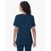imageScrub Tops Women with 5 Pockets  Soft Stretch VNeck Nurse Shirt Scrubs AntiWrinkle Back Princess Seams Classic FitNavy