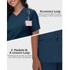 imageScrub Tops Women with 5 Pockets  Soft Stretch VNeck Nurse Shirt Scrubs AntiWrinkle Back Princess Seams Classic FitNavy