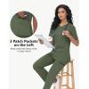 imageScrub Tops Women with 5 Pockets  Soft Stretch VNeck Nurse Shirt Scrubs AntiWrinkle Back Princess Seams Classic FitOlive Green