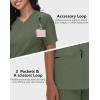 imageScrub Tops Women with 5 Pockets  Soft Stretch VNeck Nurse Shirt Scrubs AntiWrinkle Back Princess Seams Classic FitOlive Green