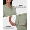 imageScrub Tops Women with 5 Pockets  Soft Stretch VNeck Nurse Shirt Scrubs AntiWrinkle Back Princess Seams Classic FitPale Green