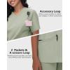 imageScrub Tops Women with 5 Pockets  Soft Stretch VNeck Nurse Shirt Scrubs AntiWrinkle Back Princess Seams Classic FitPale Green