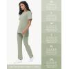 imageScrub Tops Women with 5 Pockets  Soft Stretch VNeck Nurse Shirt Scrubs AntiWrinkle Back Princess Seams Classic FitPale Green