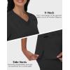 imageScrub Tops Women with 5 Pockets  Soft Stretch VNeck Nurse Shirt Scrubs AntiWrinkle Back Princess Seams Classic FitPewter