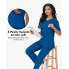 imageScrub Tops Women with 5 Pockets  Soft Stretch VNeck Nurse Shirt Scrubs AntiWrinkle Back Princess Seams Classic FitRoyal Blue