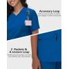 imageScrub Tops Women with 5 Pockets  Soft Stretch VNeck Nurse Shirt Scrubs AntiWrinkle Back Princess Seams Classic FitRoyal Blue