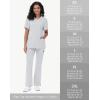 imageScrub Tops Women with 5 Pockets  Soft Stretch VNeck Nurse Shirt Scrubs AntiWrinkle Back Princess Seams Classic FitWhite