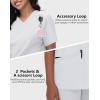 imageScrub Tops Women with 5 Pockets  Soft Stretch VNeck Nurse Shirt Scrubs AntiWrinkle Back Princess Seams Classic FitWhite