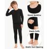 imageToddler Thermal Underwear Set Kids Long Johns Base Layer Winter Top and Bottom Set for Boys GirlsBlack