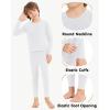 imageToddler Thermal Underwear Set Kids Long Johns Base Layer Winter Top and Bottom Set for Boys GirlsWhite