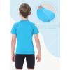 imageToddlers Full Zip Up UV Rash Guard SPF Swim Shirts  Baby Boys Girls Long Sleeve Sun Protection Shirts Quick Dry UPF50Shorts SleeveBlue