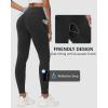 imageWomen Fleece Lined Leggings Zipper Pockets Winter Yoga Running Warm Pants Cold Weather Water Resistant Thermal TightsBlack