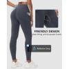imageWomen Fleece Lined Leggings Zipper Pockets Winter Yoga Running Warm Pants Cold Weather Water Resistant Thermal TightsGrey