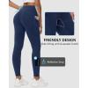 imageWomen Fleece Lined Leggings Zipper Pockets Winter Yoga Running Warm Pants Cold Weather Water Resistant Thermal TightsNavy