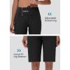 imageWomens 9quot Bermuda Short with Zipper Pockets High Waisted Stretch Pickleball Athletic Workout Running Casual Long ShortBlack