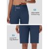 imageWomens 9quot Bermuda Short with Zipper Pockets High Waisted Stretch Pickleball Athletic Workout Running Casual Long ShortNavy