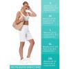 imageWomens 9quot Bermuda Short with Zipper Pockets High Waisted Stretch Pickleball Athletic Workout Running Casual Long ShortWhite
