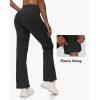 imageWomens Fleece Lined Flare Leggings Winter Warm Water Resistant Pants Outdoor Hiking Thermal Scrub Snow Travel Bootcut PantBlack