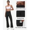 imageWomens Fleece Lined Flare Leggings Winter Warm Water Resistant Pants Outdoor Hiking Thermal Scrub Snow Travel Bootcut PantBlack