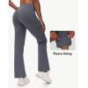 imageWomens Fleece Lined Flare Leggings Winter Warm Water Resistant Pants Outdoor Hiking Thermal Scrub Snow Travel Bootcut PantDark Gray