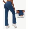 imageWomens Fleece Lined Flare Leggings Winter Warm Water Resistant Pants Outdoor Hiking Thermal Scrub Snow Travel Bootcut PantNavy Blue
