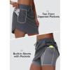 imageWomens Golf Athletic Skorts Quick Dry Lightweight Summer Dressy Casual Skirts with Liner Pickleball Hiking Zip PocketsGrey