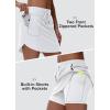imageWomens Golf Athletic Skorts Quick Dry Lightweight Summer Dressy Casual Skirts with Liner Pickleball Hiking Zip PocketsWhite