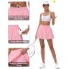 imageWomens Mini Bubble Skirt  High Waisted Puffy Ruffle Tennis Workout Athletic Casual Loose Fit Skorts with PocketsPink