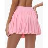 imageWomens Mini Bubble Skirt  High Waisted Puffy Ruffle Tennis Workout Athletic Casual Loose Fit Skorts with PocketsPink