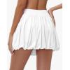 imageWomens Mini Bubble Skirt  High Waisted Puffy Ruffle Tennis Workout Athletic Casual Loose Fit Skorts with PocketsWhite