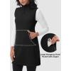 imageWomens Polar Fleece Dress Zip Pocket Sleeveless Tunic Sweatshirt Dress Quarter Zip Pullover Winter OutfitsBlack