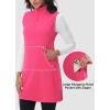 imageWomens Polar Fleece Dress Zip Pocket Sleeveless Tunic Sweatshirt Dress Quarter Zip Pullover Winter OutfitsPink