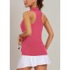 imageWomens Sleeveless Golf Shirts  Racerback Zip Up Tennis Athletic Polo Collar Tank Tops with Zip Pocket Quick Dry UPF50Red