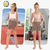 imageYouth Girls 4quot 5quot Volleyball Spandex Shorts  Kid Biker Cheer Dance Yoga Athletic Workout Gymnastics Compression ShortBrown