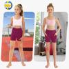 imageYouth Girls 4quot 5quot Volleyball Spandex Shorts  Kid Biker Cheer Dance Yoga Athletic Workout Gymnastics Compression ShortMaroon