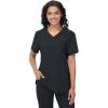 imageScrub Tops Women with 5 Pockets  Soft Stretch VNeck Nurse Shirt Scrubs AntiWrinkle Back Princess Seams Classic FitBlack