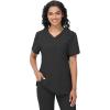 imageScrub Tops Women with 5 Pockets  Soft Stretch VNeck Nurse Shirt Scrubs AntiWrinkle Back Princess Seams Classic FitPewter
