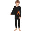 imageToddler Thermal Underwear Set Kids Long Johns Base Layer Winter Top and Bottom Set for Boys GirlsBlack