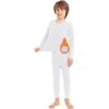 imageToddler Thermal Underwear Set Kids Long Johns Base Layer Winter Top and Bottom Set for Boys GirlsWhite