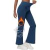 imageWomens Fleece Lined Flare Leggings Winter Warm Water Resistant Pants Outdoor Hiking Thermal Scrub Snow Travel Bootcut PantNavy Blue