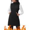 imageWomens Polar Fleece Dress Zip Pocket Sleeveless Tunic Sweatshirt Dress Quarter Zip Pullover Winter OutfitsBlack