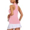 imageWomens Sleeveless Golf Shirts  Racerback Zip Up Tennis Athletic Polo Collar Tank Tops with Zip Pocket Quick Dry UPF50Pink