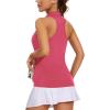 imageWomens Sleeveless Golf Shirts  Racerback Zip Up Tennis Athletic Polo Collar Tank Tops with Zip Pocket Quick Dry UPF50Red