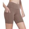 imageYouth Girls 4quot 5quot Volleyball Spandex Shorts  Kid Biker Cheer Dance Yoga Athletic Workout Gymnastics Compression ShortBrown